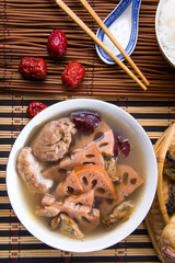 Chinese traditional lotus root soup