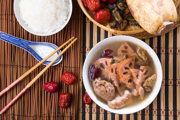 Chinese traditional lotus root soup