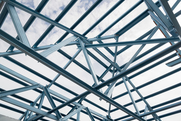 Structure of steel roof frame.