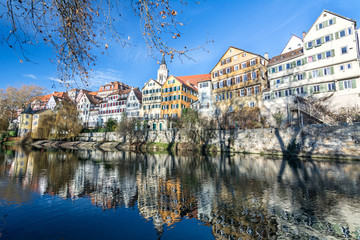 Altstadt Fachwerk Panorama Tuebingen