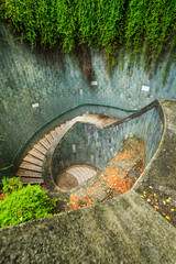 staircase of underground crossing at Fort Canning Park, Singapore