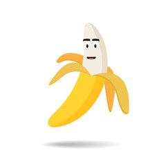 Banana expressions silly face icon, Vector illustration