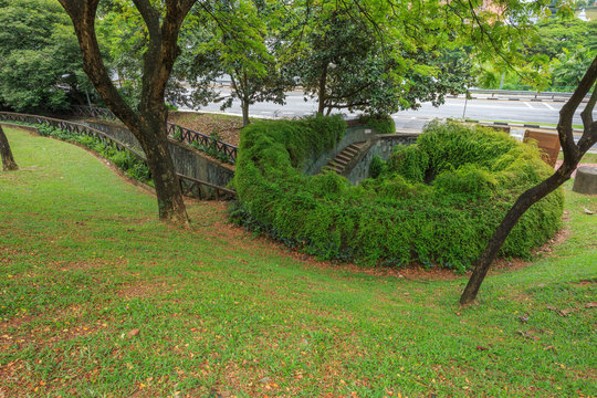 Top View Of Underground Crossingl At Fort Canning Park, Singapore