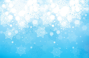 Vector blue snowflakes background for Christmas design.