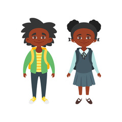  boy and girl in school uniform