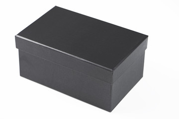 Top view of black box on white background. Isolated.