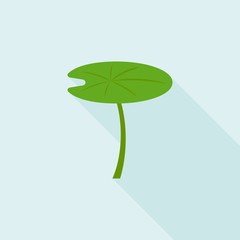 lotus leaf icon, flat design with long shadow