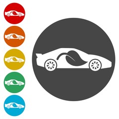 Eco Car icons set- Illustration 