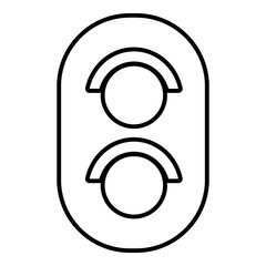 Traffic light railway icon , outline style