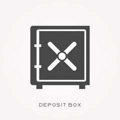 Silhouette icon deposit box