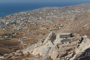 Ruins of the Ancient Thira town, Santorini island, Greece