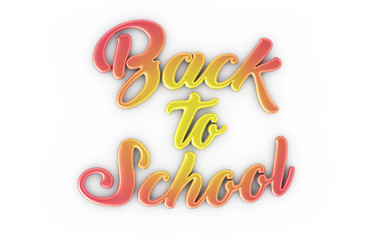 Back to School 3d render illustration