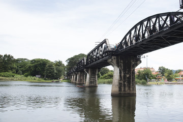 Fototapeta na wymiar Bridge over the River Kwai in Thailand