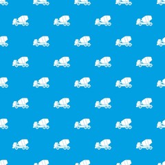 Truck concrete mixer pattern seamless blue