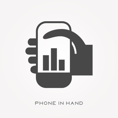 Silhouette icon phone in hand