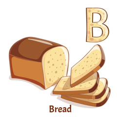 Vector alphabet letter B. Bread