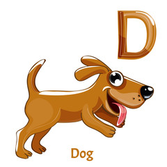 Vector alphabet letter D. Dog