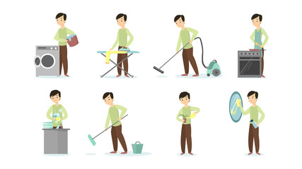 Man doing chores.