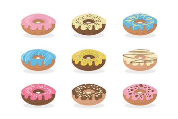 Sweet donuts set.