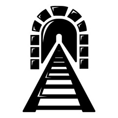 Railway tunnel icon , simple style