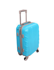 Blue suitcase isolated on white background