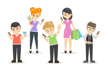 Fototapeta premium Internet addicted people.