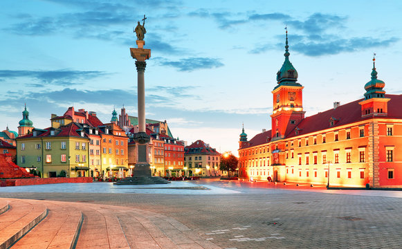 Fototapeta Panorama of Warsaw old town, Poland