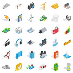 Technical icons set, isometric style