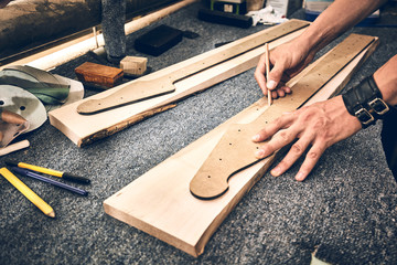 Manufacture of guitars of the Ukrainian brand Woodstock.