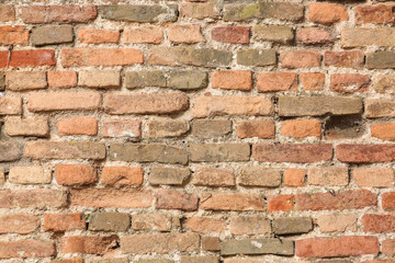 Old truncated brick wall texture