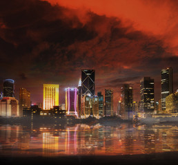 Kuala-Lumpur, Malaysia -  view on the night city