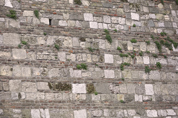 Rocky texture on old  fortress wall