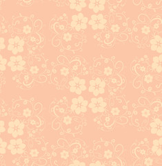 floral beige background with seamless patter