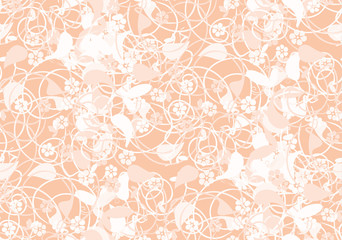 Floral beige background with pattern seamless, vector, pattern, wallpaper