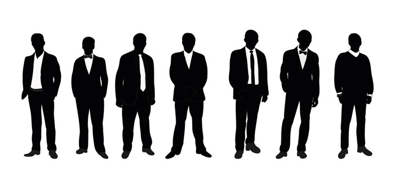 isolated silhouette male businessman