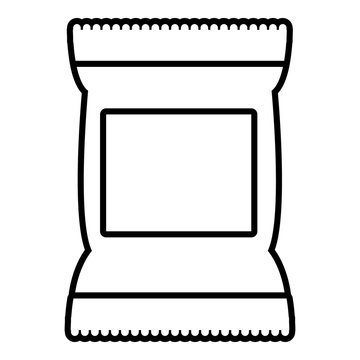 Food snack pillow bag icon , outline style