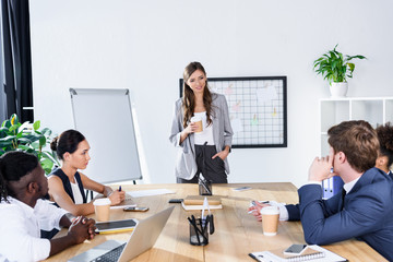 multicultural business people at meeting