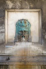 Fountain and part of the Obelisk at Place de la Republique, Arles - France