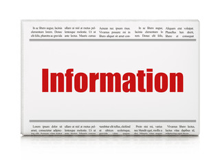 Information concept: newspaper headline Information