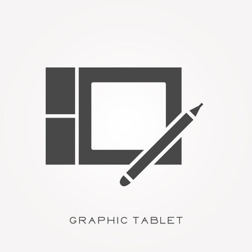 Silhouette icon graphic tablet