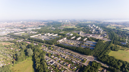 Fototapeta na wymiar Aerial photo of Vollsmose in Odense, Denmark