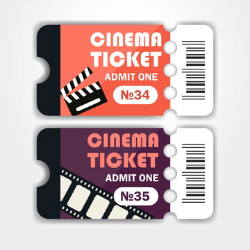 two tickets to the cinema. vector illustration