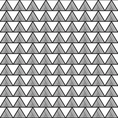 Black Triangle Aztec Seamless on White Background. Vector Illustration