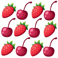 Seamless pattern with various berries Web site page and mobile app design Vector illustration.