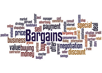 Obraz premium Bargains, word cloud concept 2