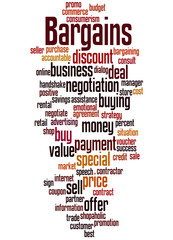 Bargains, word cloud concept 6