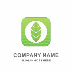 Simple Organic Herbal Green Leaf Nature Farm Vegetables Agriculture Business Company Stock Vector Logo Design Template