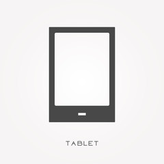 Silhouette icon tablet