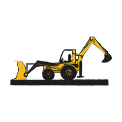 Wheel loader of under construction and repair theme Isolated design Vector illustration