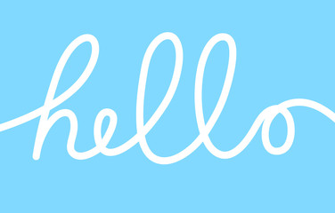 Hello word, calligraphy design, blue background vector illustration © Hollygraphic